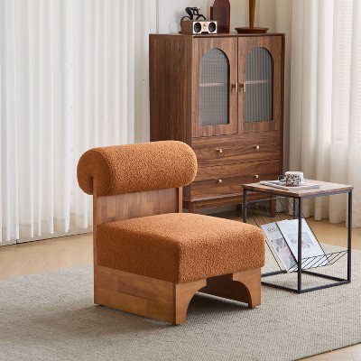 NicBex Modern Lounge Chair Solid Wood Frame, Rolled High Backrest, Soft & Durable Upholstery for Living Room, Bedroom, Office Accent