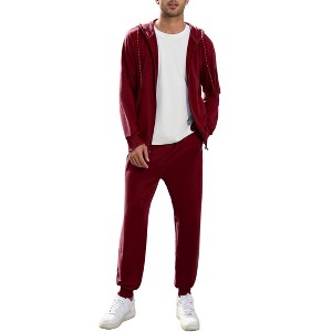 Clearlove Men's Tracksuits 2 Piece Hooded Athletic Sweatsuit Zip Jogging Sportsuits - 1 of 4