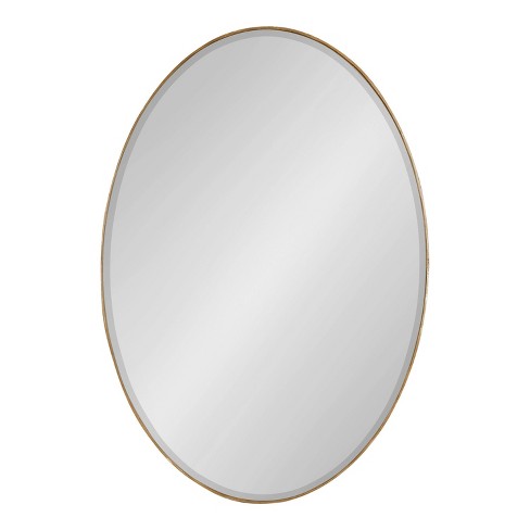 23"x32" Elmora Leaf Embossed Oval Wall Mirror Gold - Kate & Laurel All Things Decor - image 1 of 4