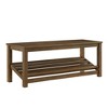 Modern Farmhouse Solid wood Shoe Storage Entry Bench Rustic Oak - Saracina Home: Rubberwood Frame, Metal Hardware - 2 of 4