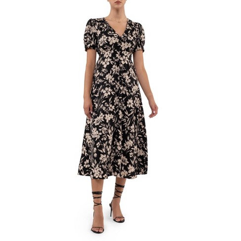 August Sky Women's V-neck Floral Midi Dress : Target