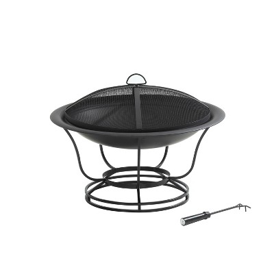 Buckner Black Steel Free-Standing Outdoor Fire Pit