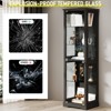 FURNIinspire Utility Storage Cabinets 5 Tier Slim Display Shelf Display Cabinet with Glass Doors, Curio Cabinet with Lock, Black, 70.87"*19.69"*15.75" - 4 of 4