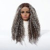 Jessie's Wig 22 Inch Water Wave Wig Synthetic Hair 13x3.5 Lace Wigs Dark Roots Dark Brown Color With Grey 1 Pc/Pack - 2 of 4