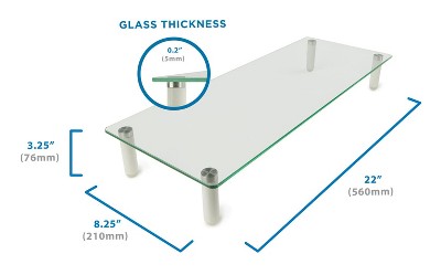 Elevate 22" Clear Tempered Glass Desktop Monitor Stand