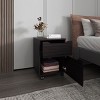 GlasFlength Nightstands Modern Nightstand Bedroom Nightstand Bedside Table with 2 Drawers for Living Room, Brown, 16.5"*16.5"*22.6" - 3 of 4