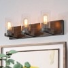 LNC Lapps 22-in 3-Lights Brown Wood Grain and Brushed Silver Farmhouse Vanity Lightss - 2 of 4