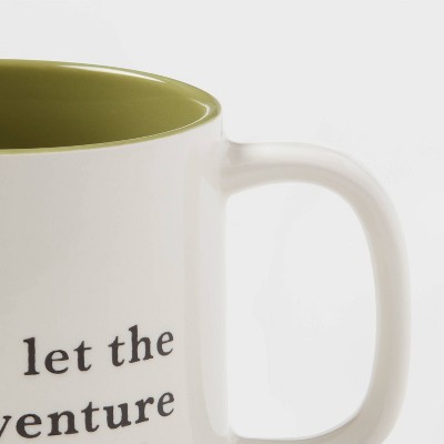 16oz Stoneware Let the Adventure Begin Mug Moss - Threshold&#8482;_2