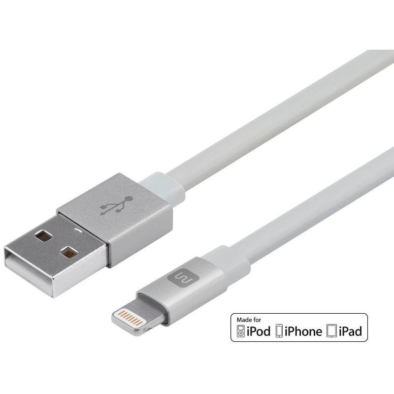 Monoprice Apple MFi Certified Flat Lightning to USB Charge & Sync Cable - 3 Feet - White | iPhone X, 8, 8 Plus, 7, 7 Plus, 6, 6 Plus, 5S - Cabernet, 2 of 7