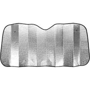 Zone Tech Silver Car Foldable Sun Shade  - Premium Quality Accordion Metallic Reflective Car Sun Shade - 1 of 4