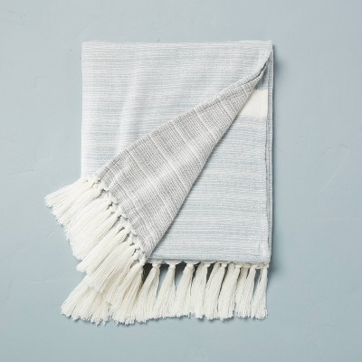 Lightweight Color Block Gauze Throw Blanket Blue - Hearth & Hand™ with Magnolia
