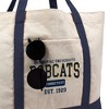 Quinnipiac University Bobcats Established Date Canvas Tote Bag With External Pocket, Reusable Shoulder Bag for Shopping, School, Beach - 2 of 4