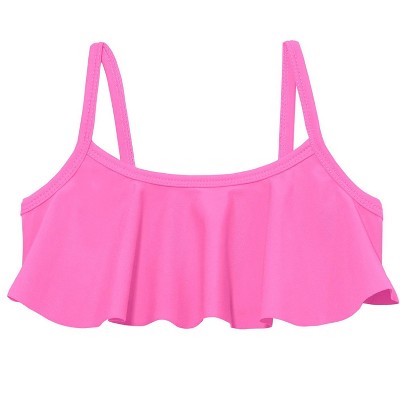 City Threads USA-Made UPF 50+ Girls Flounce Bikini Top