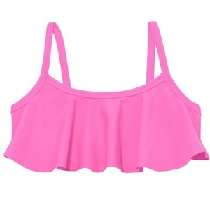 City Threads USA-Made UPF 50+ Girls Flounce Bikini Top - 1 of 4