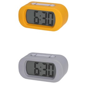 REGALWOVEN 2 Pcs Digital Battery Powered Big Numbers Display Oval Alarm Clock 5.4 x 2.6 x 2 Inches - 1 of 4