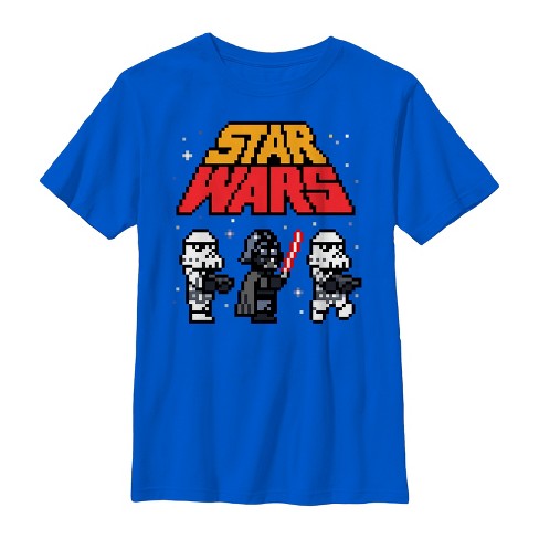 Boy's Star Wars Pixel Darth Vader and Stormtroopers T-Shirt - image 1 of 4