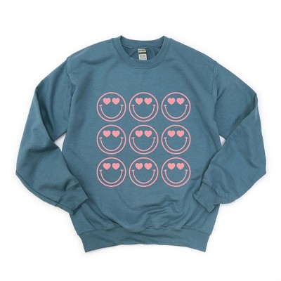 Simply Sage Market Women's Graphic Sweatshirt Love Smiley Grid