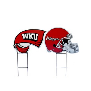 NCAA Western Kentucky Hilltoppers 2pk Logo and Helmet Garden Stake Set - 1 of 1