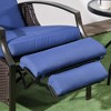 Resenkos Outdoor Rattan Recliner Chic Set With Cushions & Footrests for Balcony & Porch Relaxation, Wicker Lounge Chair With Armrests, Dark Blue - 4 of 4