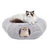 TUYOHW Plush Donut Cat Tunnel Bed with Peekaboo Hole, Soft Cat Cave & Hideout for Indoor Cats Kittens Rabbits,Cozy Pet Bed with Play Function - 3 of 4