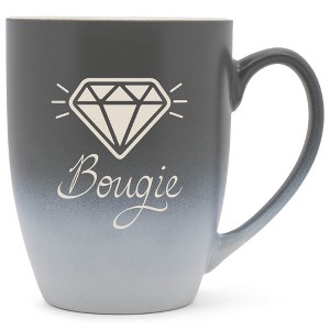 100 North Sparkling Diamond 10 Ounce Gray and White Two Toned Ombre, Comfortably Fits Your Hands, Ceramic Tea Coffee Cup Mug, Bougie - 1 of 1