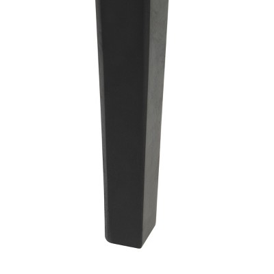 Opal French Black Wood Storage Accent Table with Scalloped Apron
