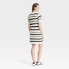 Women's Short Sleeve Mini T-Shirt Dress - Universal Thread™ Cream/Black Striped - image 2 of 3