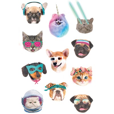 11ct Cat and Dog Puffy Stickers