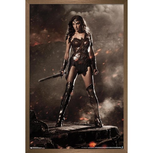 Trends International Dc Comics Movie - Batman V Superman - Wonder Woman  Framed Wall Poster Prints Bronze Framed Version 