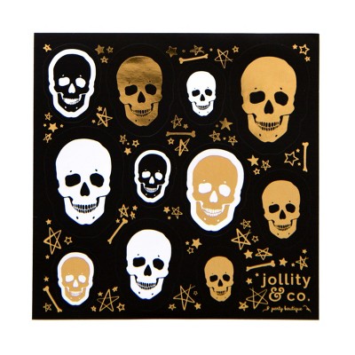 Jollity & Co. - Gold Skull Stickers - Pack of 4 Sheets