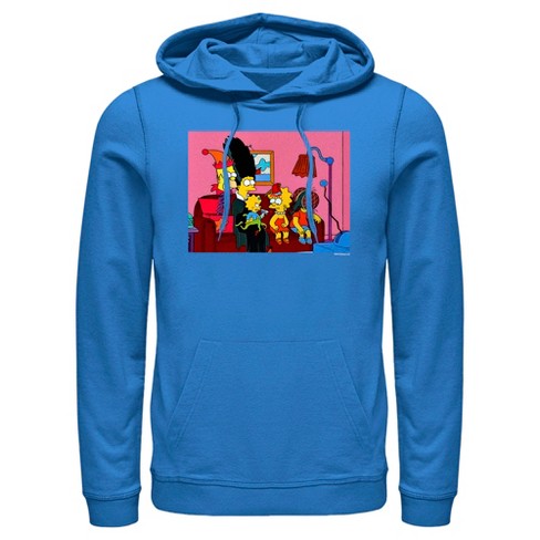 Men's The Simpsons Horror Family Couch Pull Over Hoodie - Royal Blue - 2X  Large