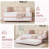 Twin Metal Daybed with Trundle, Sofa Bed Frame with Arched Headboard, Living Room, Bedroom, Space-Saving, Max Load 350lbs, White - 3 of 4