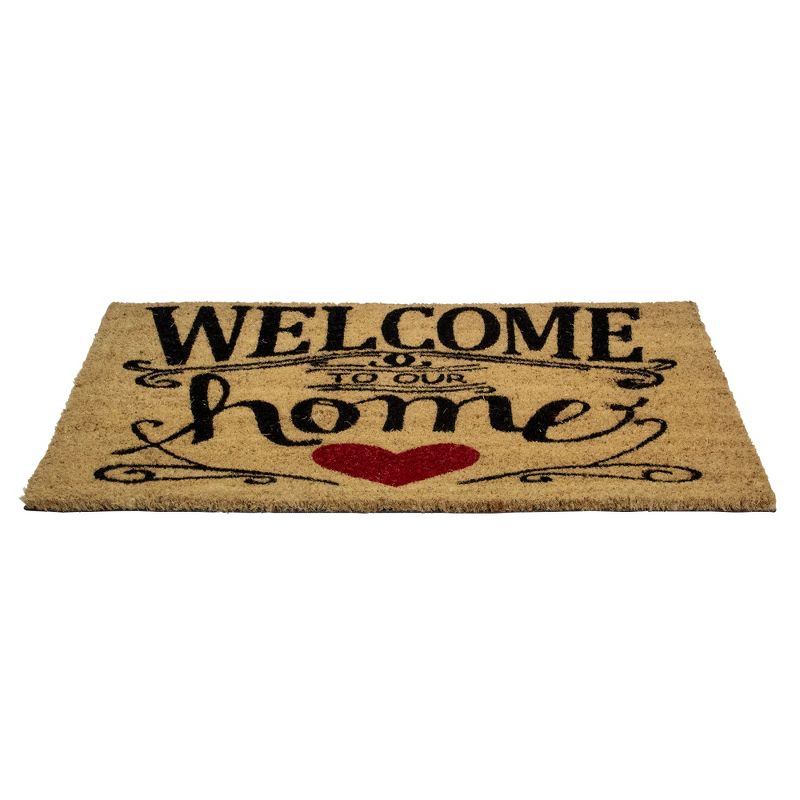 Northlight Natural Coir "Welcome To Our Home" Doormat 18" x 30", 4 of 6