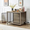 Dog Kennel End Table With 3 Metal Fence Door Particle Board Dog Cages With Wheels & Flip-top Door For Large Breed Dogs Indoor Dog Kennel - 4 of 4