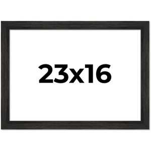 PosterPalooza | 23x16 Wide Barnwood Picture Frame, UV Acrylic, 6 Finishes - Grey, Brown, White, and Black - 1 of 4