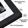 Americanflat Sonogram Picture Frame with Shatter-Resistant Glass, 15x5 Frame Fits Three 3x4 Sonograms with Interchangeable Mats, Black - 3 of 4