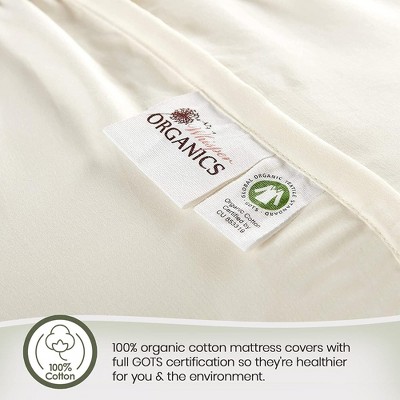 King Size Ivory Organic Cotton Quilted Mattress Protector
