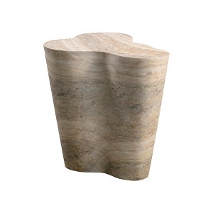 Slab Concrete Indoor / Outdoor Side Table (17"-21") Travertine 20.7"W x 18.5"D x 22"H - 1 of 4