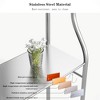 Over The Toilet Storage Shelf, 2-Tier Above Toilet Space Saver Bathroom Organizer With Toilet Paper Holder, 3 Hooks, Adjustable Bottom Bar - 4 of 4
