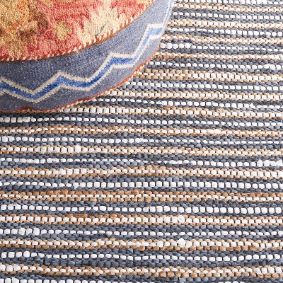 Ivory Square Handmade Wool & Cowhide Flat Woven Area Rug - 6'