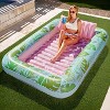 Jasonwell 85" x 57" Inflatable Tanning Pool Lounger Float with Pillow, 4-in-1 Sunbathing Bed, XL-Cyan Pink for Adults & Pool Parties - 4 of 4