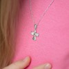 Girls' CZ Guardian Angel Sterling Silver Necklace - In Season Jewelry - 3 of 4