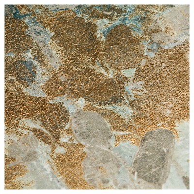 Teal and Gold Abstract Forest Canvas Art Set of 3
