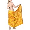 LA LEELA Women's Summer Bikini Wraps Beach Wrap Sarong Cover up Skirt Swimsuit Swimwear Cover Ups for Womens One Size Gold, Floral - 2 of 4