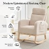 Modern Nursery Chair,Rocking Chair with High Backrest Armchair,Upholstered Glider Rocke Accent Reading Chairs - 4 of 4