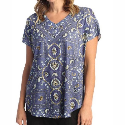 Women's Blue Moon Cap Sleeve Top - Jess & Jane