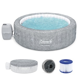 Coleman SaluSpa Sicily AirJet 7 Person Inflatable Hot Tub Round Portable Outdoor Spa with 180 Soothing AirJets and Insulated Cover, Gray - 1 of 4