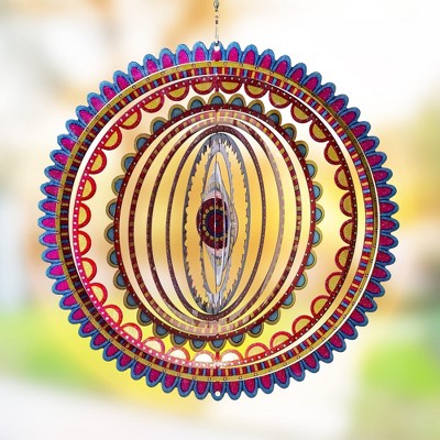 Sunrise Mandala 12'' Colorful Metal Kinetic Wind Spinner