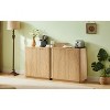 Airsurfer 31.5'' Buffet Cabinet Sideboard with Storage Curved wave Design for Bedroom, Living Room, Hallway, Oak,31.5''W x 15.75''D x 31.5''H. - 4 of 4