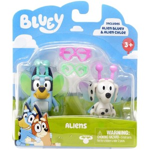 Bluey Series 10 Figure Pack, Bluey Aliens, Includes Accessories, Alien Bluey & Alien Chloe, Perfect For Ages 3 & Up - 1 of 1